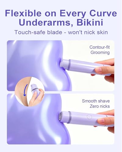 Unimiko 2-in-1 Bikini Trimmer & Electric Razor for Women - Purple