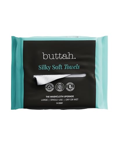 Buttah Skin Disposable Face Towels - 24 Extra Thick, Soft Towels for Sensitive Skin