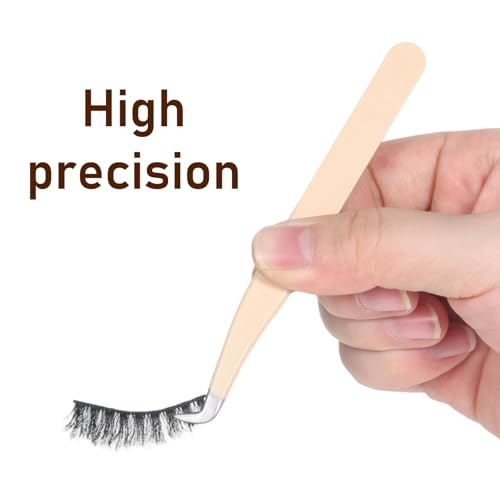 3Pcs Eyelash Extension Tweezers Set - Curved & Flat Tips