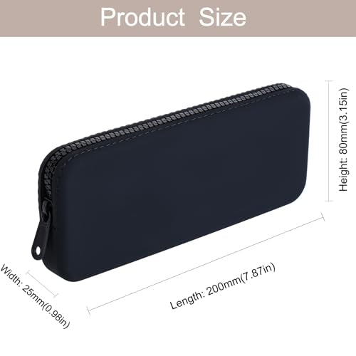 WHHJM Black Silicone Makeup Brush Holder & Travel Organizer - Portable Zipper Pouch