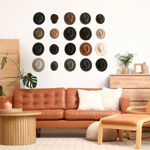 3-Inch Wall Hat Hooks (8 Pack) - Strong Adhesive Minimalist Organizer
