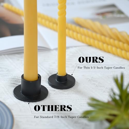 Mini Black Iron Candle Holders for ½ Inch Taper Candles - 6 Pack