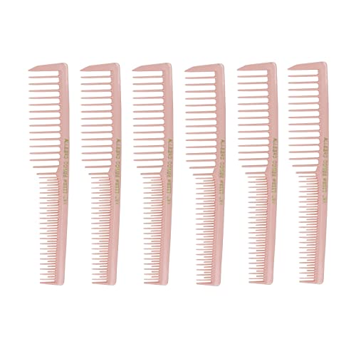 Allegro Combs 6000 Rose Wide Tooth Teasing Comb - 6 Pcs for Curly Hair
