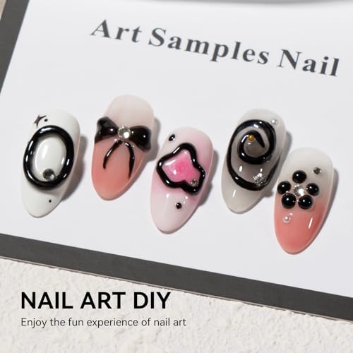 MAYCHAO 3D Sculpting Gel Nail Art - 15ml Black Rhinestone Glue