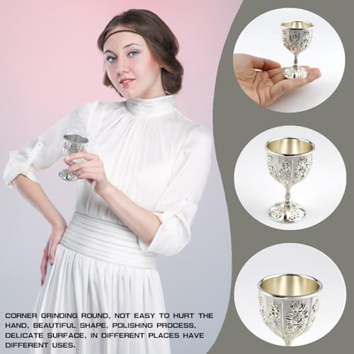 DOERDO Vintage Mini Chalice Goblet for Wine & Beverages - 1.6x2.8 Inch