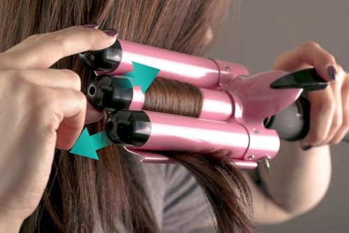 Asani Rose Gold 3-Barrel Curling Iron Wand, 1in Ceramic Tourmaline