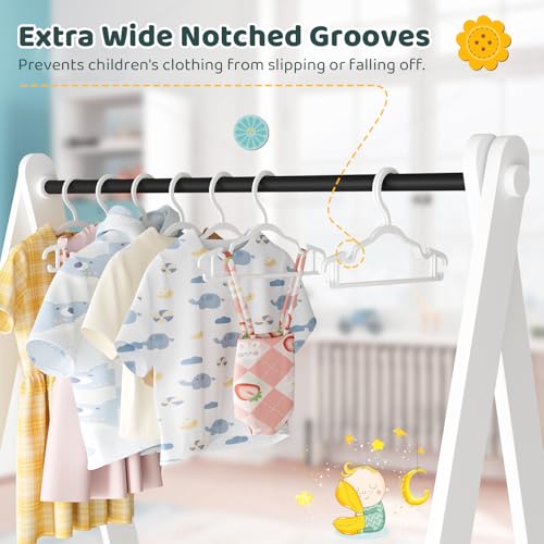 BrFoYu Non-Slip Baby Hangers - 30 Pack White Plastic Toddler Clothes Hangers