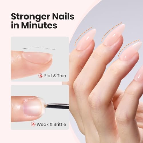Beetles Builder Gel Nail Kit - 2 Pcs Clear & Nude Gels for Strengthening & Building