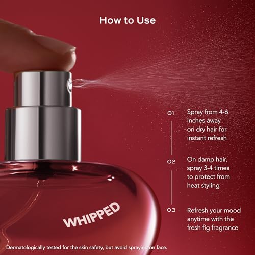 Whipped Vegan Hair Perfume for Women, Long-Lasting Anti-Frizz Gloss with Keratin & Fig, Woody Juicy Scent, Gift & Keychain Set, 0.5 fl oz