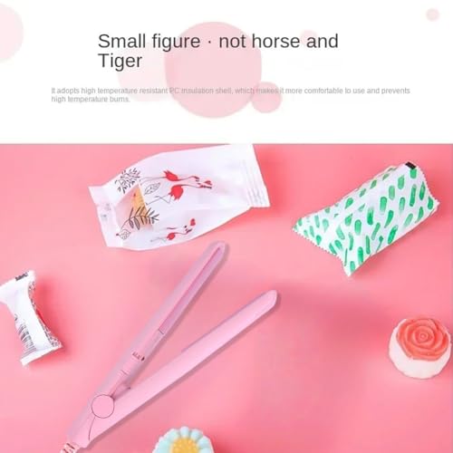 Dioche Pink 2-in-1 Mini Ceramic Tourmaline Hair Straightener & Curling Iron US 100V-240V