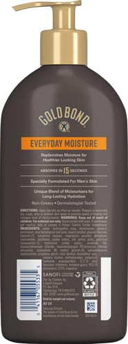 Gold Bond Men's Essentials Hydrating Lotion, 14.5 Oz - Daily Moisturizer for Body & Hands