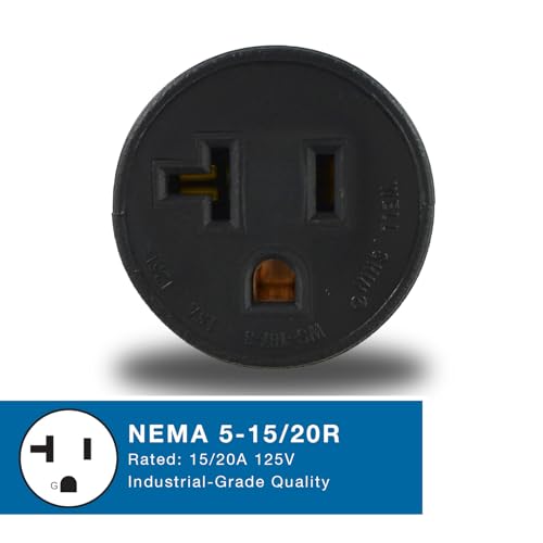 15A to 15/20A Plug Adapter | NEMA 5-15P to 5-15/20R