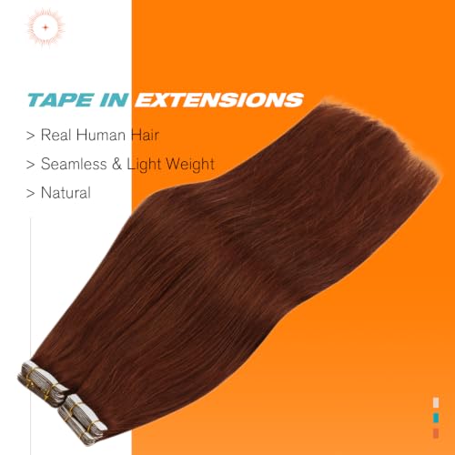 Sunny Hair Tape-in Hair Extensions 18#33 Warm Mahogany Brown 10pcs