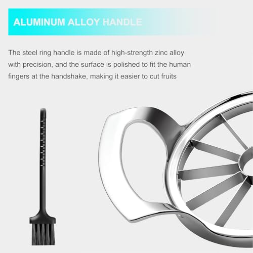 Stainless Steel Apple Slicer - 12 Slice Corer with Cleaning Brush
