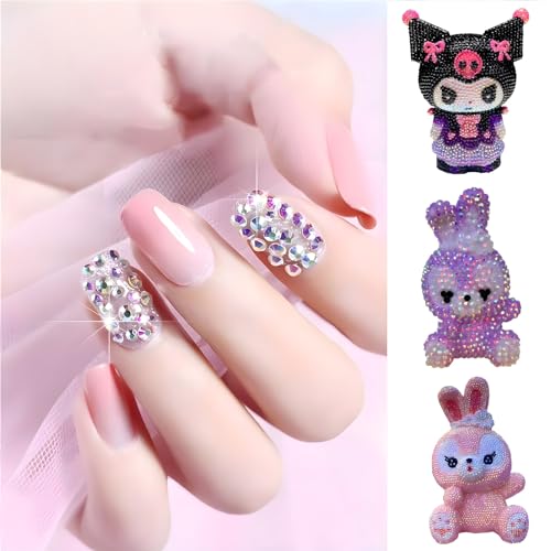 Kzkcy Flatback Rhinestones 1250Pcs SS20 5mm AB Black Purple Red Glitter Gems