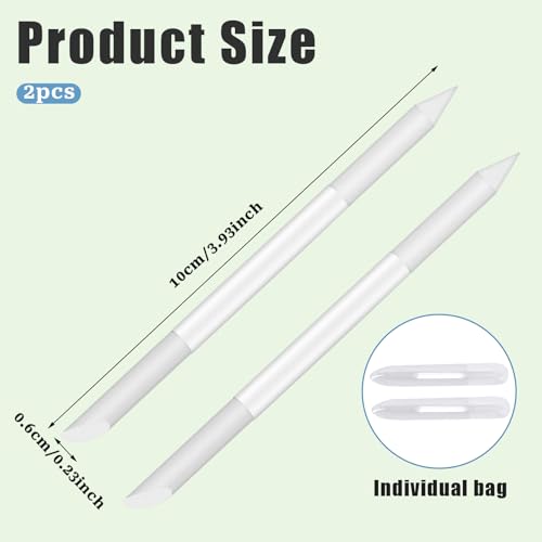 Glass Cuticle Pusher Tool Set - 2 Pcs Dual-Ended Nail Care