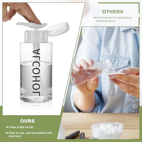 Layhit 6.7 oz Alcohol Pump Dispenser Bottle - Refillable Clear Container
