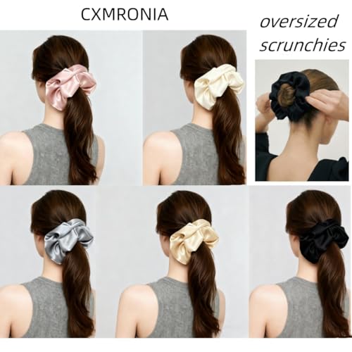 Extra Large Satin Scrunchies for Women - Jumbo Silk Hair Ties