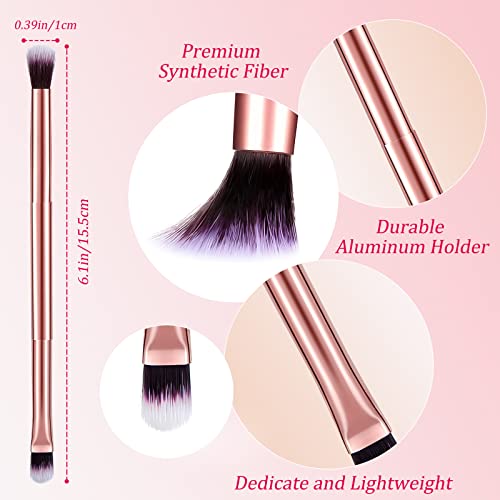 24 Pcs Rose Gold Double Ended Eyeshadow Smudge Brush Set