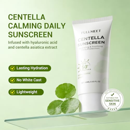 FullMeet Centella Calming Sunscreen SPF50 PA++++, Matte Moisturizing Face Sun
