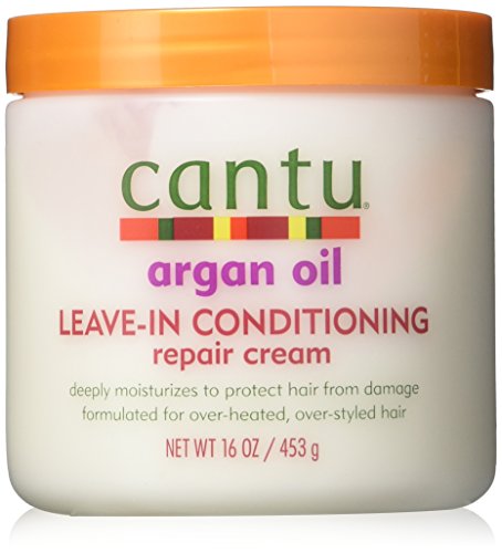Cantu Argan Oil Leave-In Conditioner Repair Cream 16oz Pack of 2 - Deep Moisturizing for Over-Heated Hair