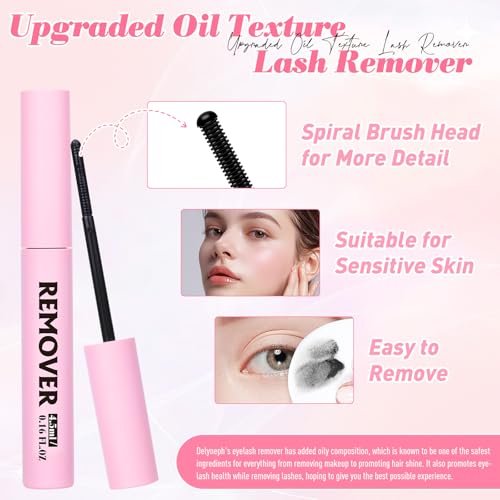 Fluffy Lash Clusters Kit 14-20MM D Curl Eyelash Extensions with Bond & Seal - DIY Wispy Lashes