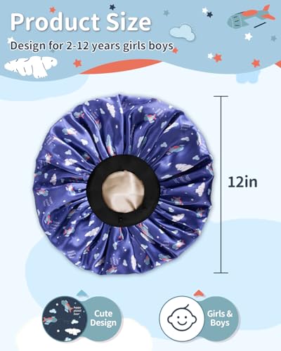 Kids Satin Bonnet with Adjustable Elastic Band for Natural Hair