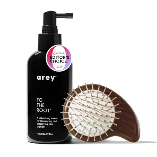Arey Hair Serum & Scalp Brush Set - Targeted Scalp Care for Volume, Pigment & Health | Vegan & Oil-Free