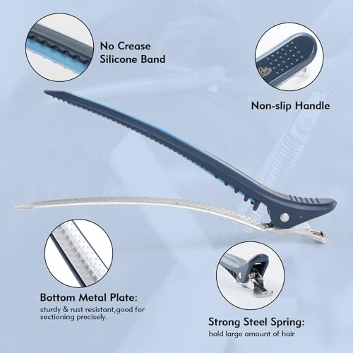 Blue Non-Slip Hair Styling Comb & Hair Clips Set for Men & Women
