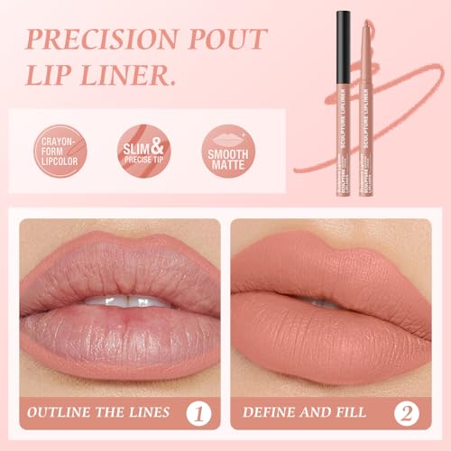 Hxssll 09# 12 Colors Matte Lip Liner Pencil Long Lasting Waterproof Smudge Proof