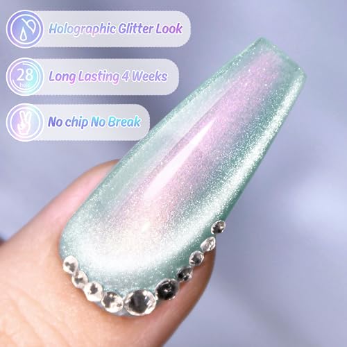 Double Rhythm 6-Piece Cat Eye Gel Nail Polish Set with Magnetic Tool