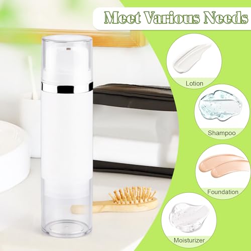 Mirrline 150ml Refillable Airless Pump Jar - Travel Cosmetic Containers Set of 4