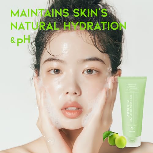 #OOTD Green Plum Low pH Cleansing Gel - Gentle Korean Face Wash for Sensitive Skin, 6.76 fl oz