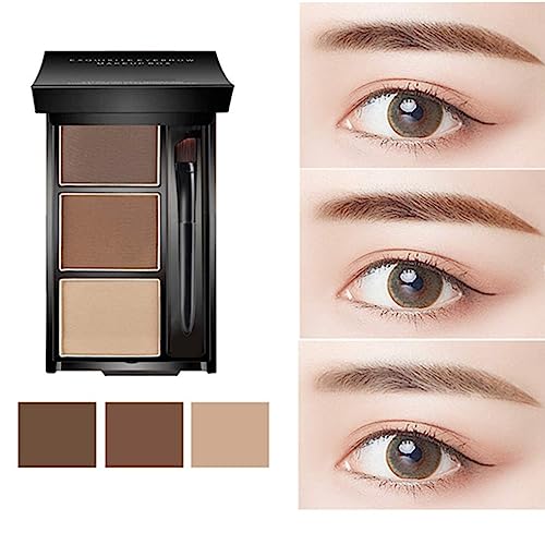 UOCK Waterproof Three-Color Eyebrow Powder Kit - Natural Brow Makeup