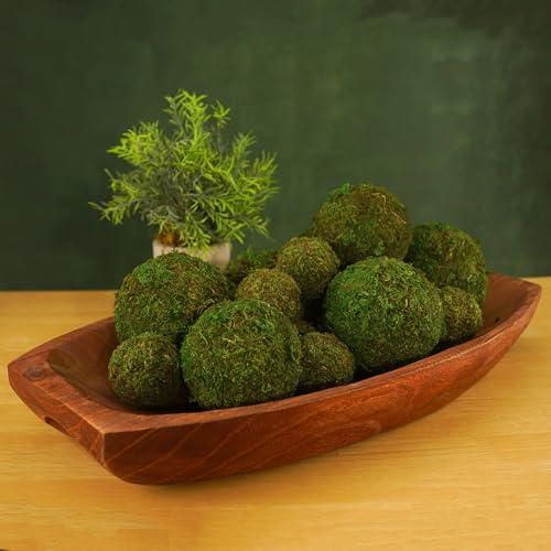 12-Pack Decorative Moss Balls - 2” Bowl Fillers for Centerpieces