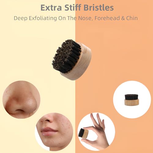 4-Piece Dry Brushing Set with Boar Bristle Body Brush and Gua Sha Tool