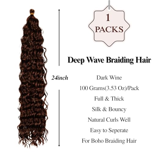 Leticia Pre Stretched Brown Curly Braiding Hair 26 Inch - Pack of 5