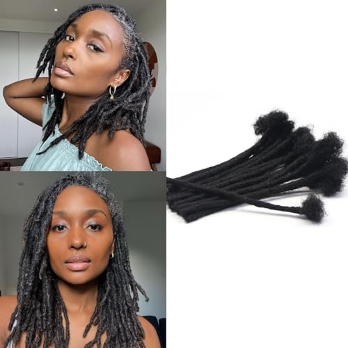 6 Inch Loc Extensions - 10 Strands Natural Black Human Hair