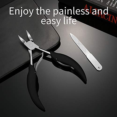Ruosong Toenail Clipper for Thick & Ingrown Nails - Stainless Steel Pedicure Tool