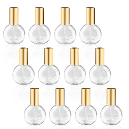 Mirrline 12 Pcs 10ml Glass Perfume Spray Bottles, Refillable Fine Mist Atomizer