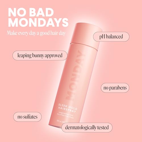 MONDAY HAIRCARE Sleek Hold Hairspray - 10 oz (2 Pack) for Frizz Control