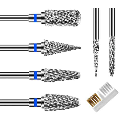 CGBE 6-Piece Tungsten Carbide Nail Drill Bit Set - 3/32" Universal Shank