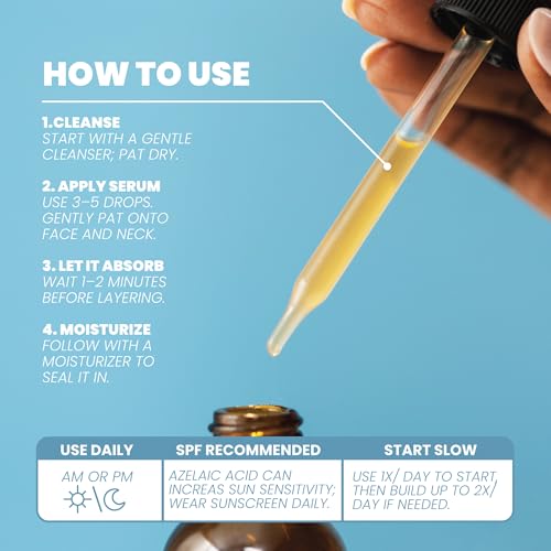 Eva Naturals Azelaic Acid 10% Facial Serum with Niacinamide & Hyaluronic Acid - 2 oz