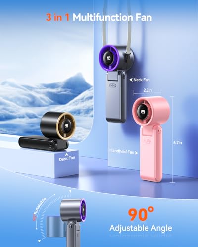 Portable Handheld Turbo Fan with 199 Speed Settings - 24H Cooling