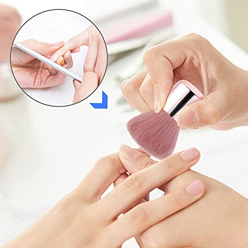 Vaincre Soft Nail Dust Brush for Acrylic & Makeup - Pink