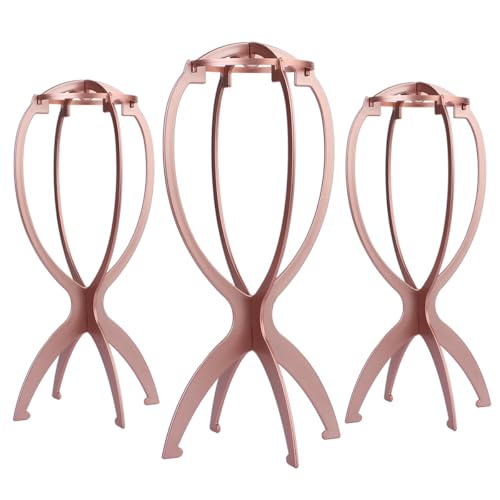 Dreamlover 14.2 Inch Wig Stand - Rose Gold Finish, Pack of 3