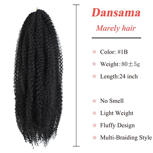 Dansama Marley Twist Braiding Hair 24 Inch 1B - 3 Packs