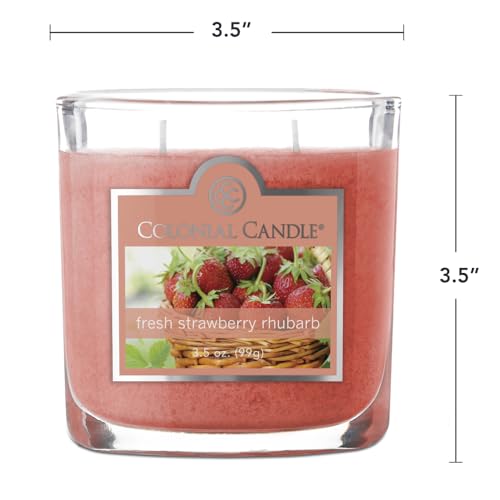 Colonial Candle Fresh Strawberry Rhubarb Scented Jar Candle - 2 Wick, 3.5 oz