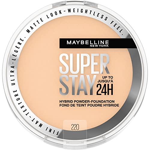 Maybelline Super Stay Hybrid Powder Foundation, 24HR Matte Finish, 220