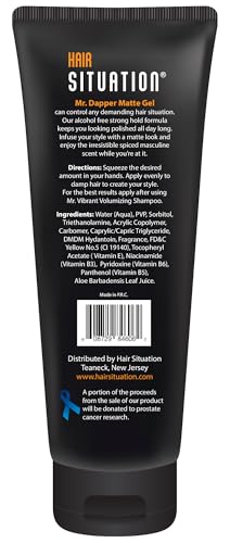 Mr. Dapper Matte Hold Hair Gel for Men - Anti-Frizz, Alcohol-Free, 6 Fl Oz